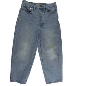 Madewell Balloon Jeans 27P Button Fly Medium Wash Inseam 22.5"